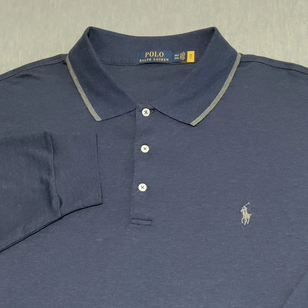 Polo Ralph Lauren Soft Cotton Long Sleeve Polo Shirt Mens 3XLT Big & Tall NWOT